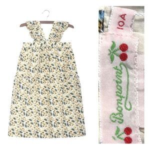 NWT BONPOINT Teen Girls Eleanina Ivory Cotton Floral Dress Back Buttons Down 10A